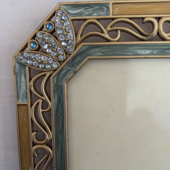 Art Deco Style Vintage Metal Picture Frame Hold 3 x 3" Photos - Picture 5 of 6